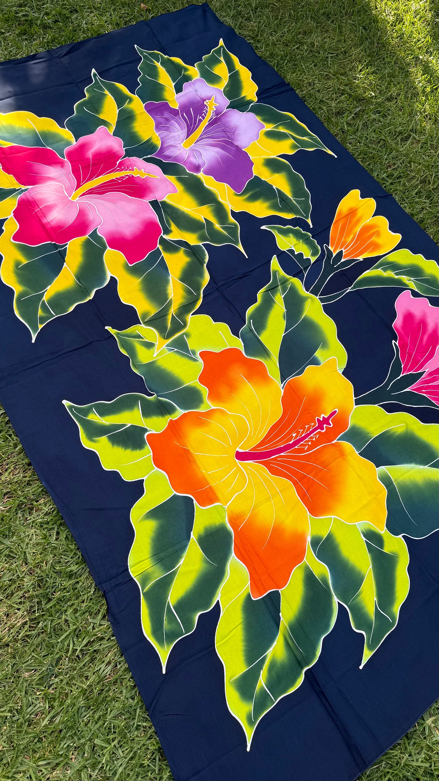 2m Ie Lavalava Women's Pareu Floral Sarong Beach Tropical Cover Up Size L Rayon Ie Sulu Tupenu