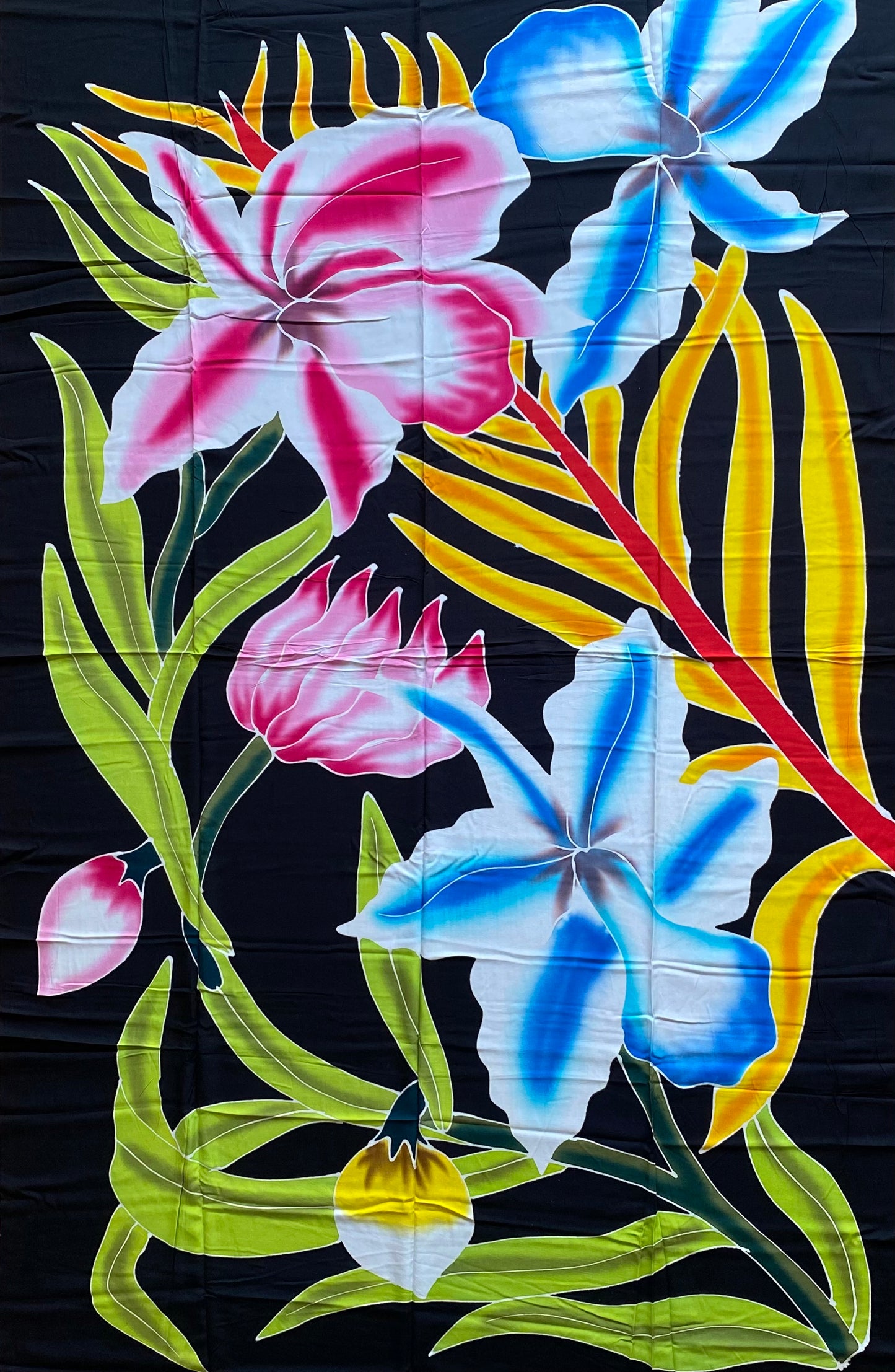 2m Ie Lavalava Women's Pareu Pink Floral Sarong Beach Tropical Cover Up Size L Rayon