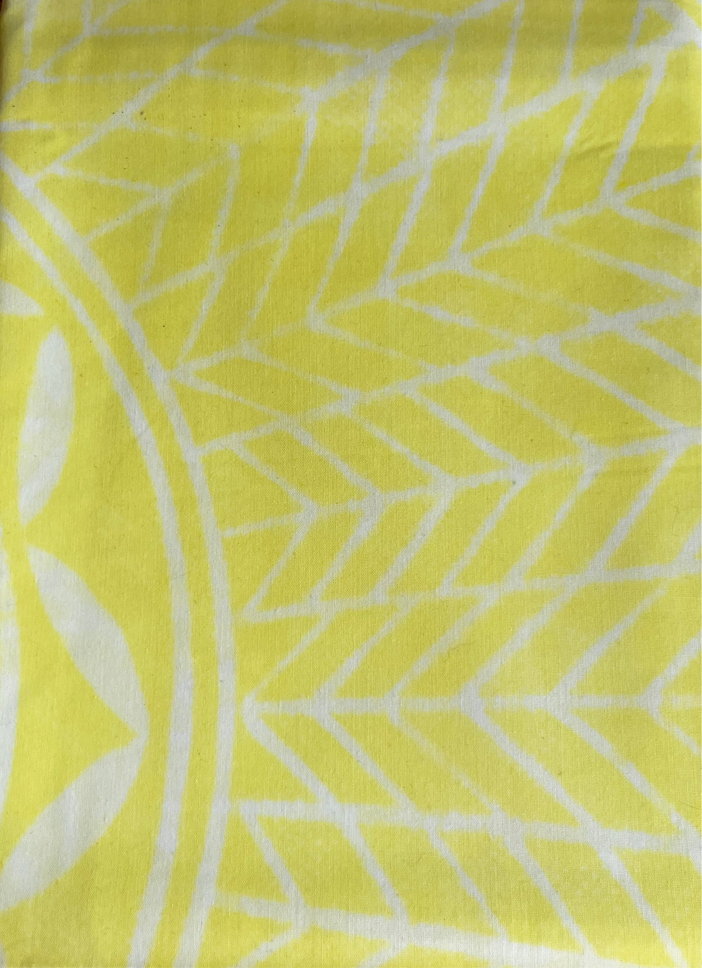 2m Pastel Lemon Block Print Table Cloth or Ie Lavalava Women's Pareo Cotton Poplin Sarong Beach Cover Up Size L