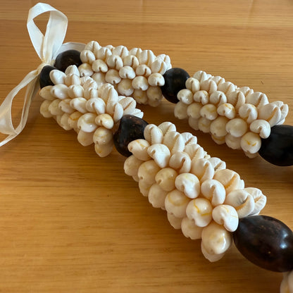 Cowrie Shell Necklace with Kukui Nut Ula Lei