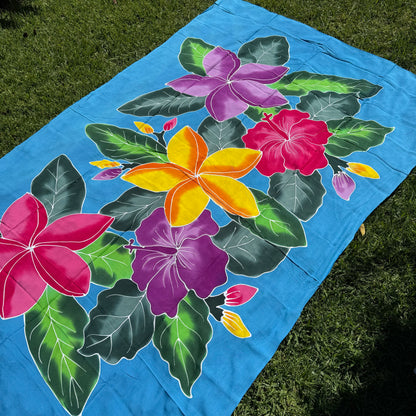 2m Ie Lavalava Women's Pareu Floral Sarong Beach Tropical Cover Up Size L Rayon Ie Sulu Tupenu