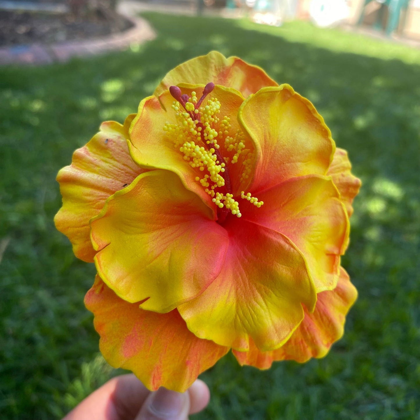 Double Hibiscus Sei Hair Flowers 8.5cm Aute Pasifika - Island Aesthetica