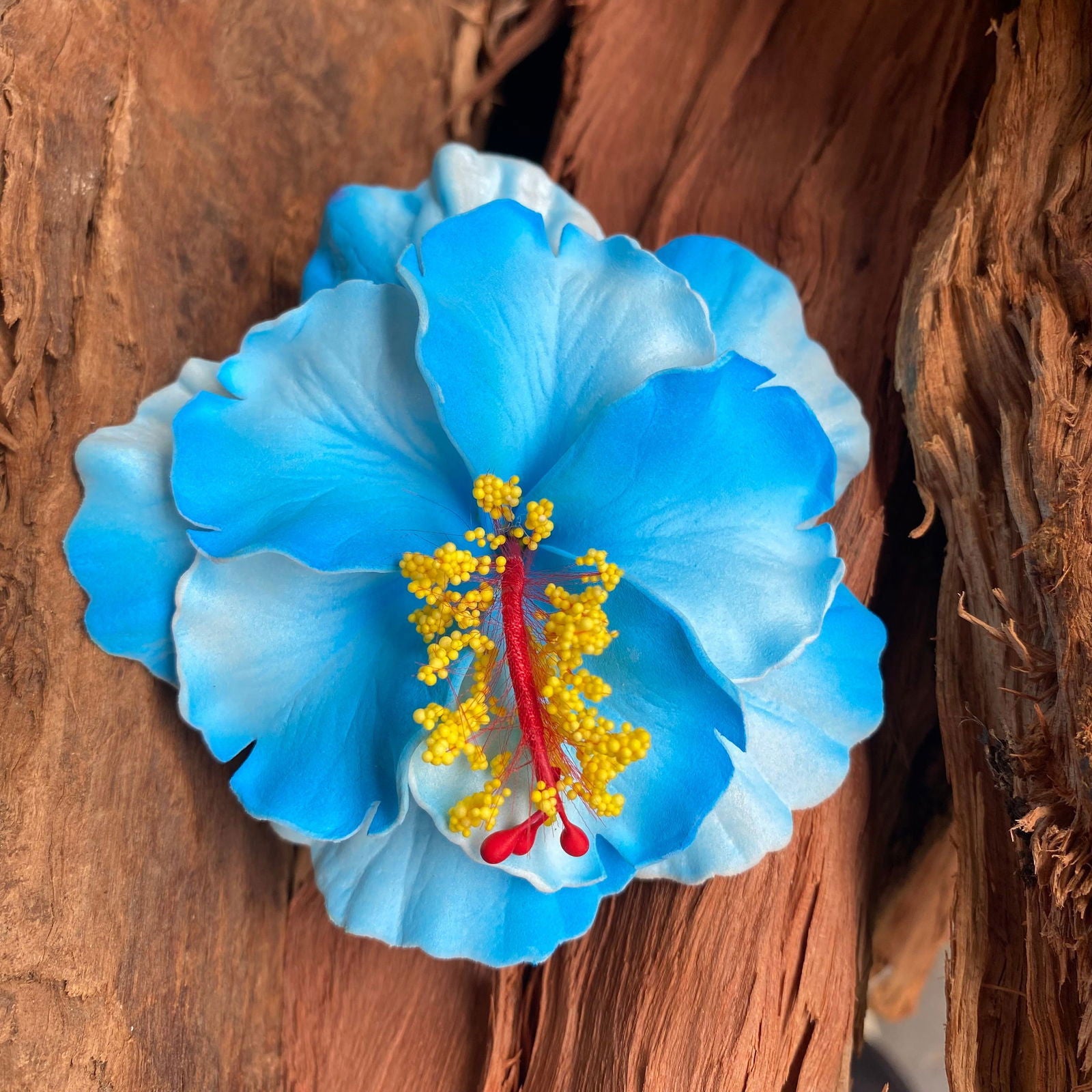 Double Hibiscus Sei Hair Flowers 8.5cm Aute Pasifika - Island Aesthetica