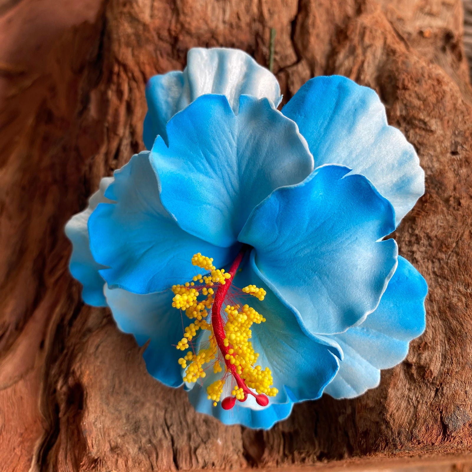 Double Hibiscus Sei Hair Flowers 8.5cm Aute Pasifika - Island Aesthetica