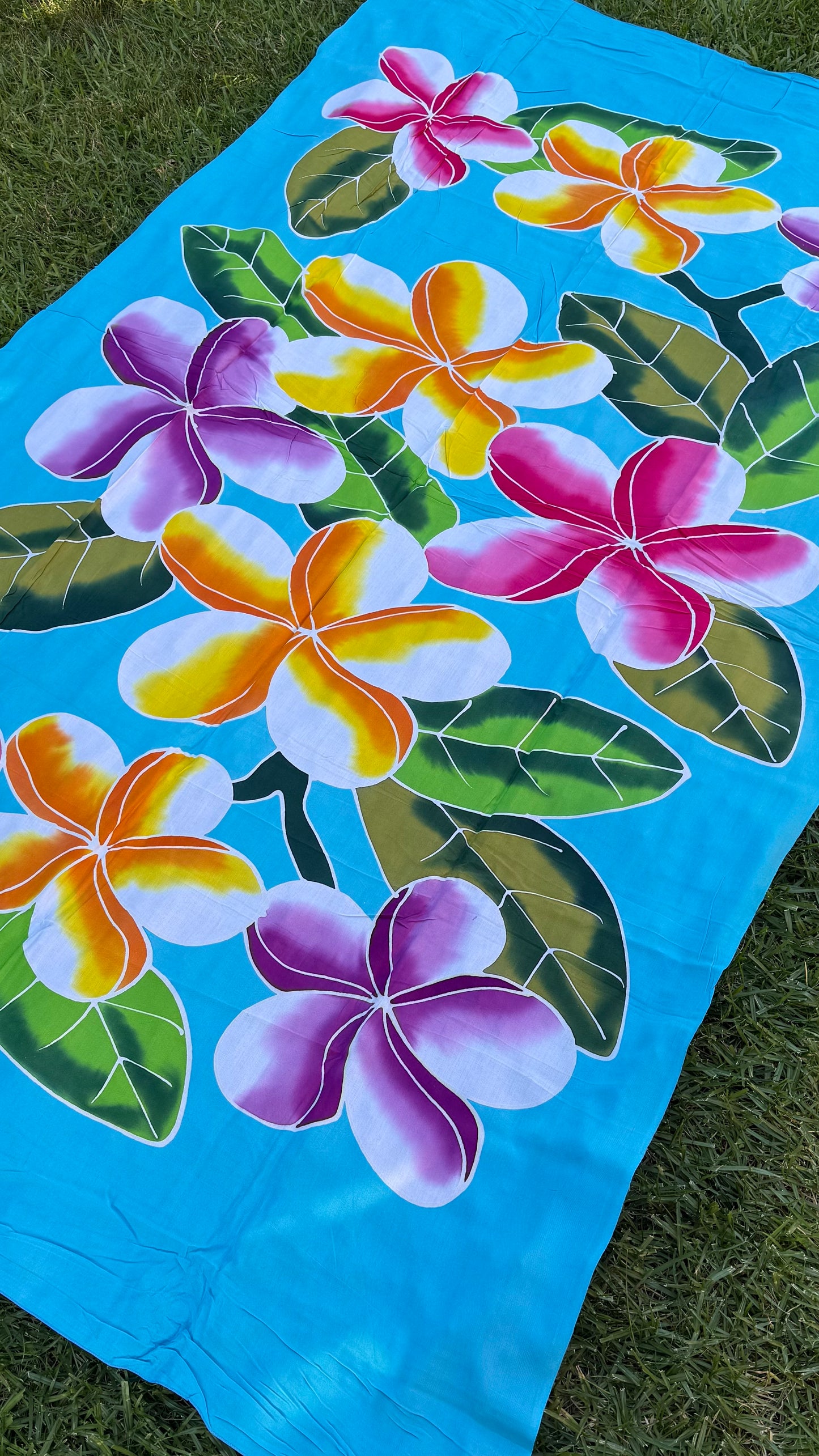 2m Ie Lavalava Women's Pareu Floral Sarong Beach Tropical Cover Up Size L Rayon Ie Sulu Tupenu