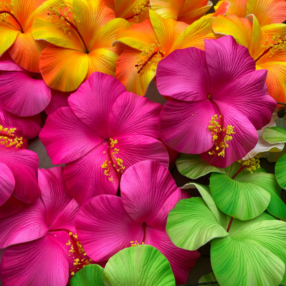 XL Gradient Hibiscus Polynesian Sei Artificial Foam Hair Flowers 11cm - Island Aesthetica