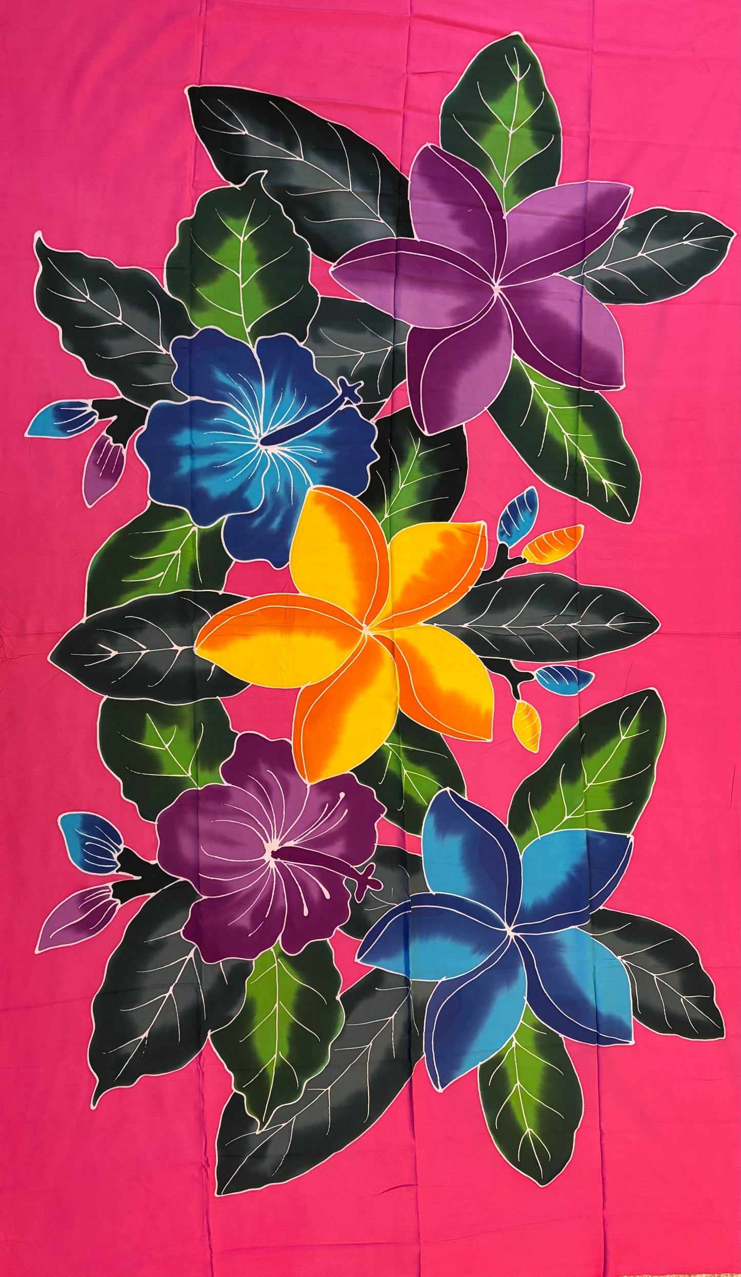 2m Ie Lavalava Women's Pareu Floral Sarong Beach Tropical Cover Up Size L Rayon