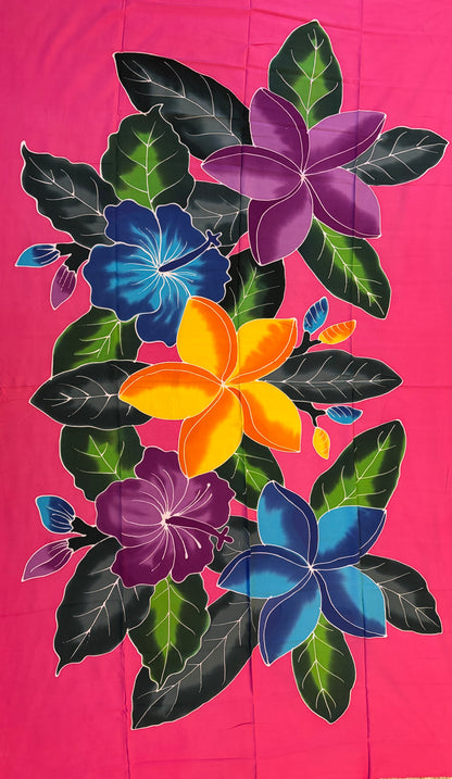 2m Ie Lavalava Women's Pareu Floral Sarong Beach Tropical Cover Up Size L Rayon