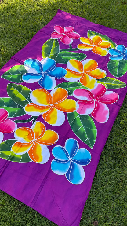 2m Polynesian Floral Sarong – Ie Lavalava Beach Cover Up