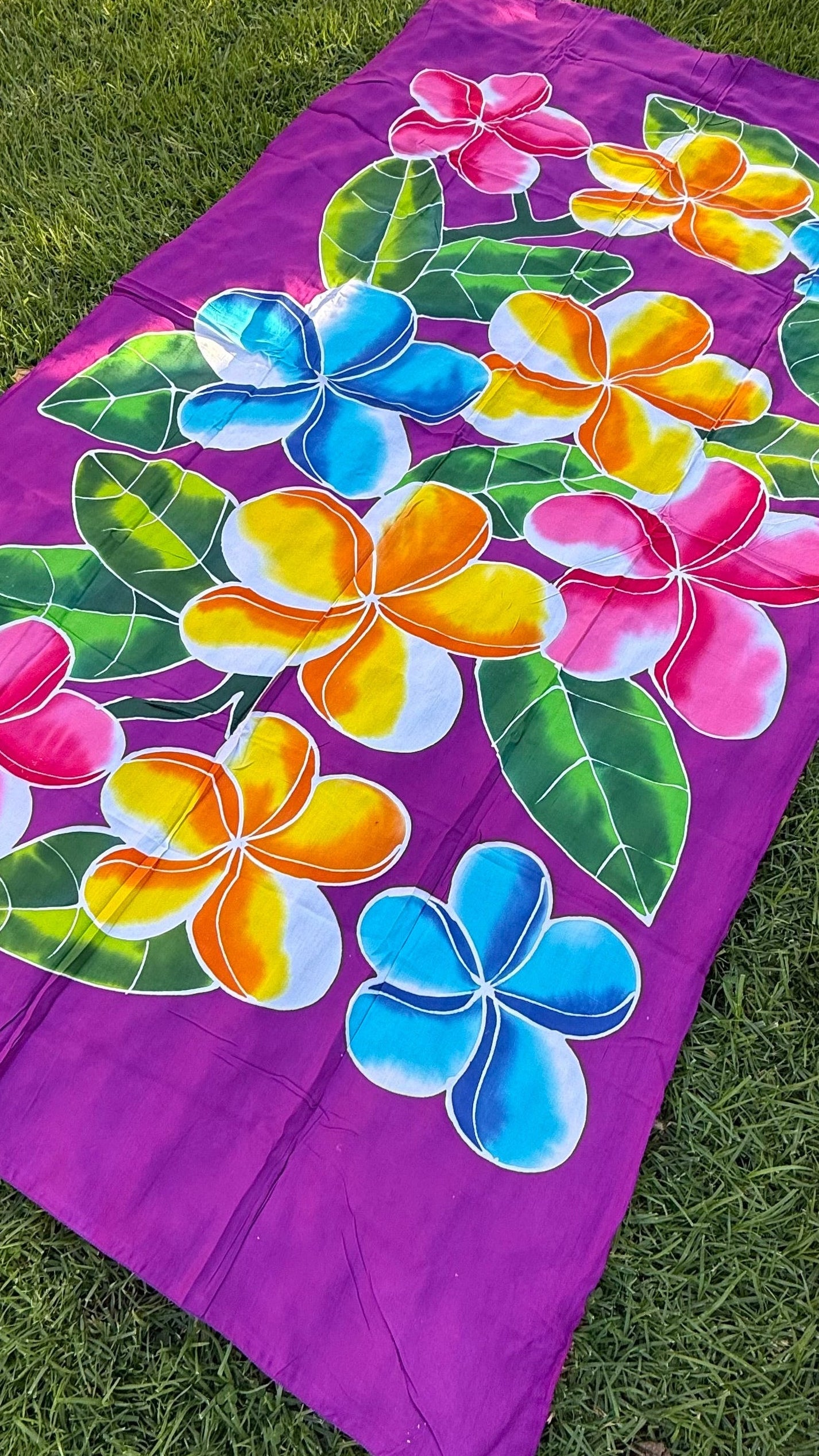 2m Polynesian Floral Sarong – Ie Lavalava Beach Cover Up