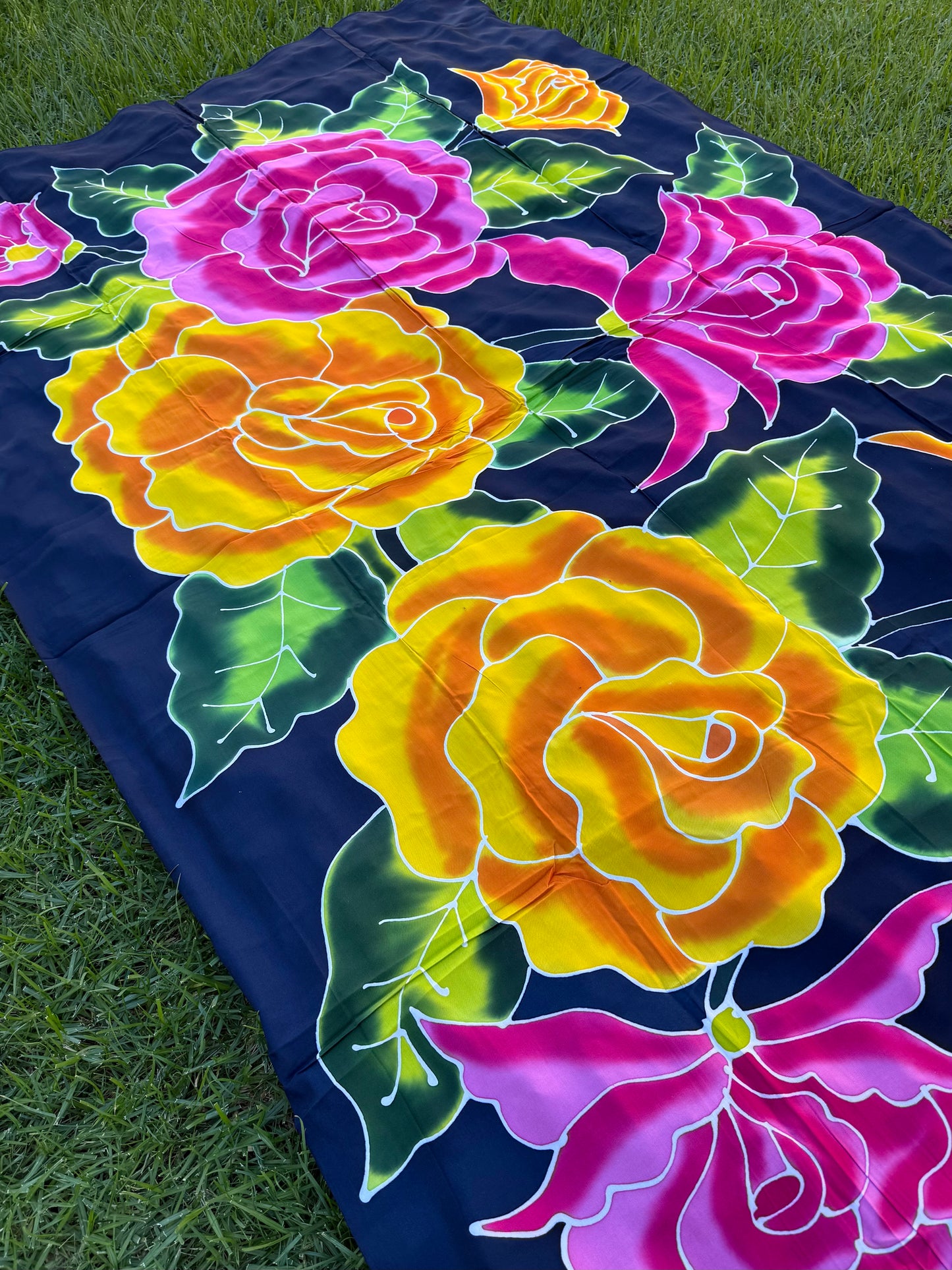 2m Ie Lavalava Women's Pareu Floral Sarong Beach Tropical Cover Up Size L Rayon Ie Sulu Tupenu