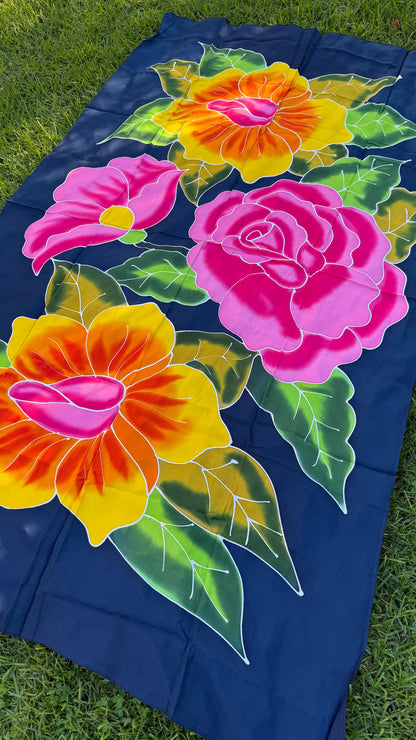 2m Polynesian Floral Sarong – Ie Lavalava Beach Cover Up