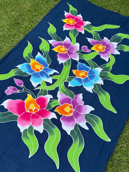 2m Ie Lavalava Women's Pareu Floral Sarong Beach Tropical Cover Up Size L Rayon Ie Sulu Tupenu