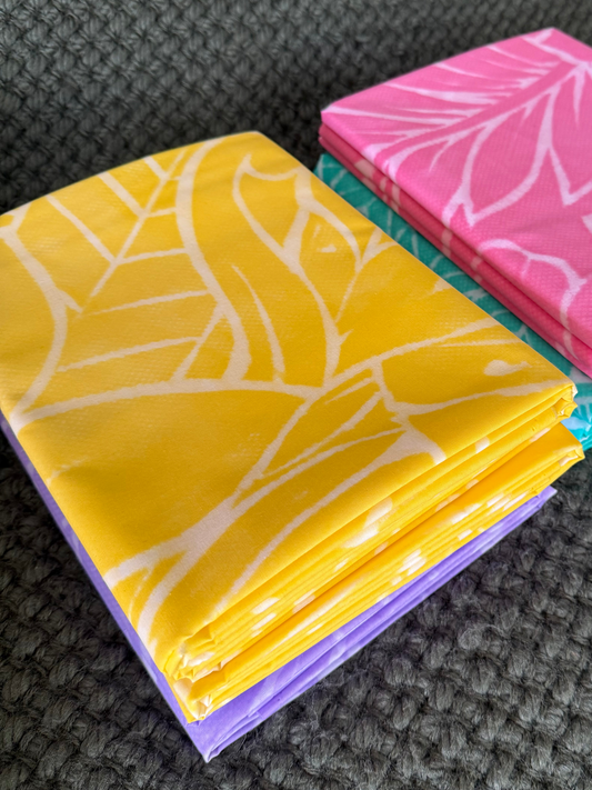 2m Citrus Pastel Block Print Table Clothe or Ie Lavalava Women's Pareo Cotton Poplin Sarong Beach Cover Up Size L