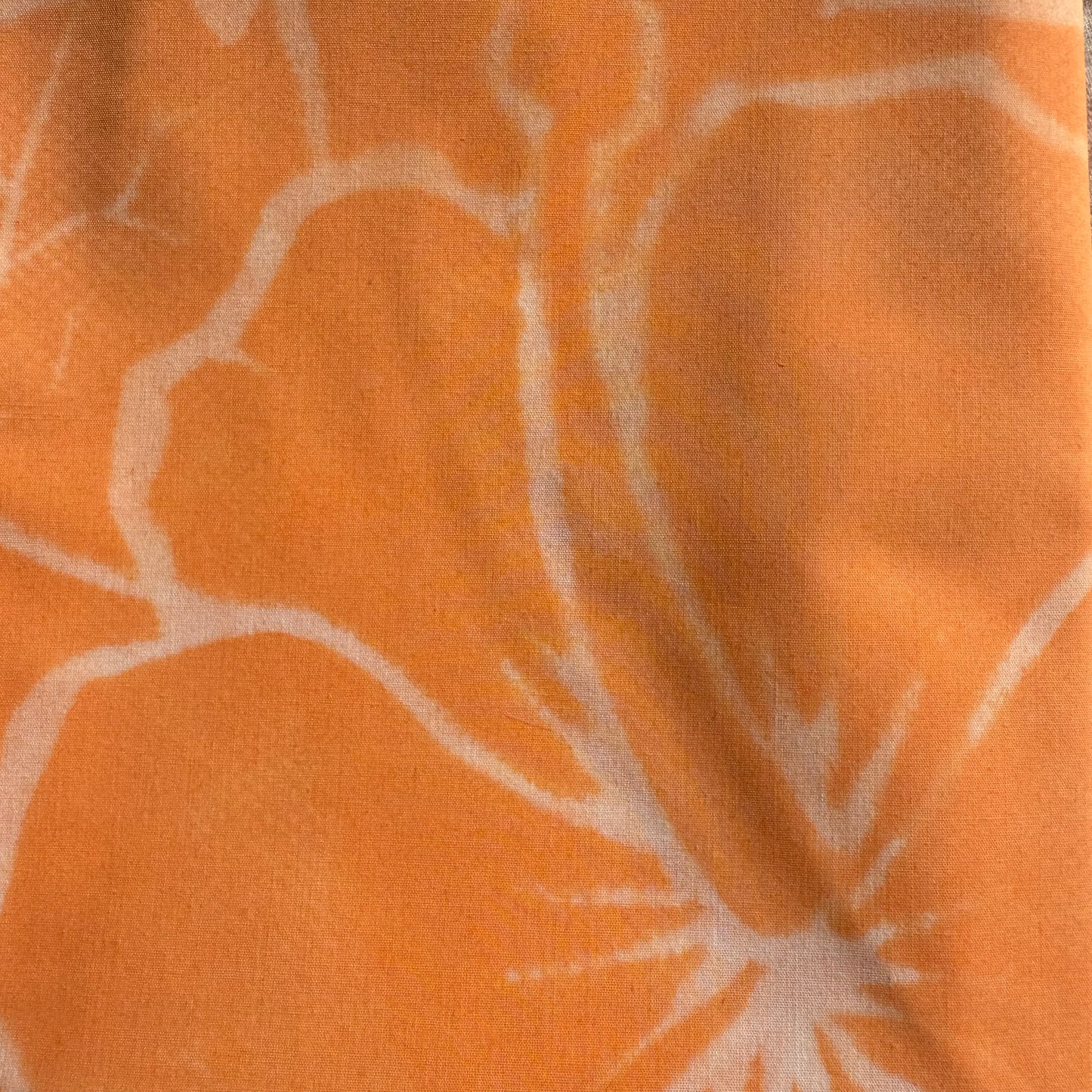 2m Orange Pastel Block Print Table Clothe or Ie Lavalava Women's Pareo Cotton Poplin Sarong Beach Cover Up Size L