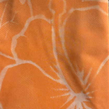 2m Orange Pastel Block Print Table Clothe or Ie Lavalava Women's Pareo Cotton Poplin Sarong Beach Cover Up Size L