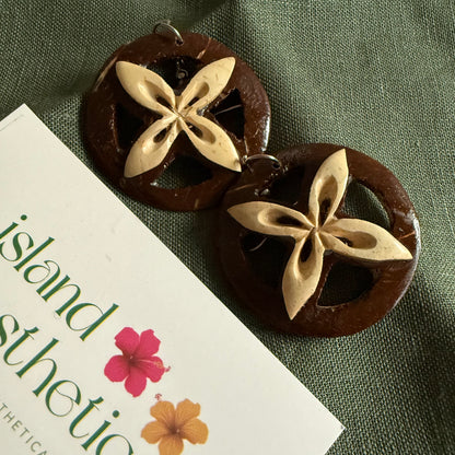 Coconut Shell Earrings Pacific Island Accessories