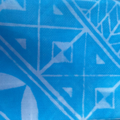 2m Marine Pastel Block Print Table Cloth Ie Lavalava Women's Pareo Cotton Poplin Sarong Beach Cover Up Size L