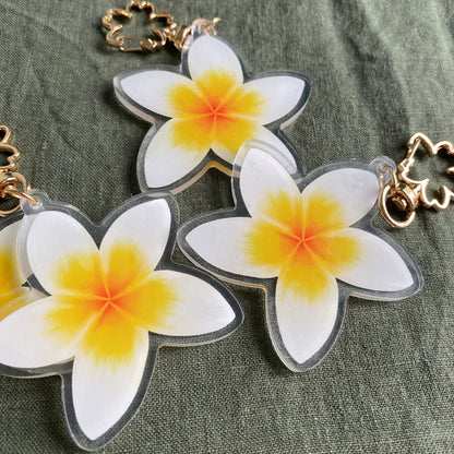 Frangipani Acrylic Keychain Bag Charm - Island Aesthetica