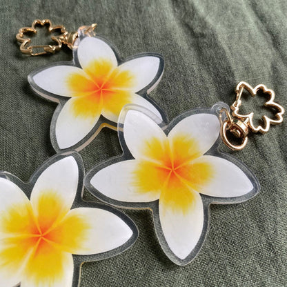 Frangipani Acrylic Keychain Bag Charm - Island Aesthetica