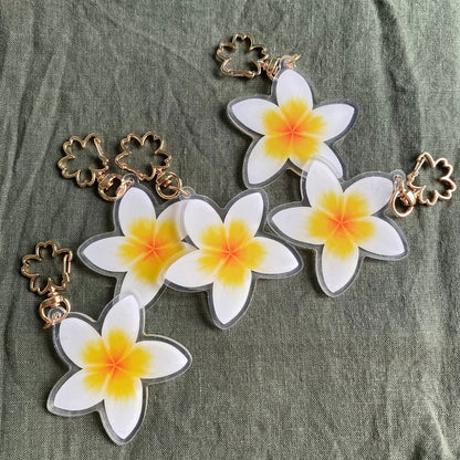Frangipani Acrylic Keychain Bag Charm - Island Aesthetica