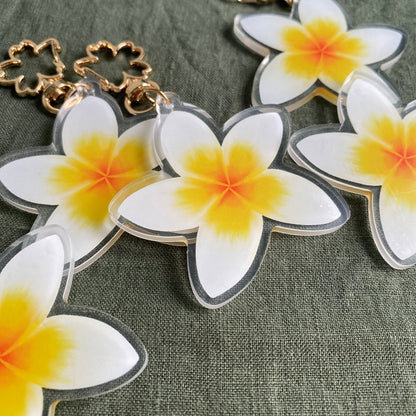 Frangipani Acrylic Keychain Bag Charm - Island Aesthetica