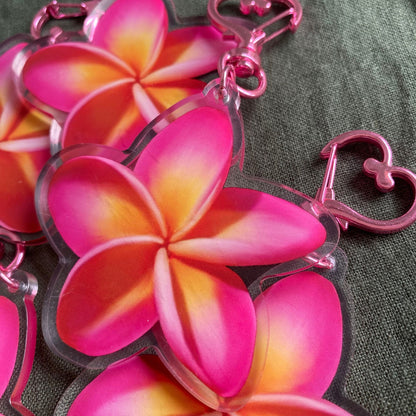 Frangipani Acrylic Keychain Bag Charm - Island Aesthetica