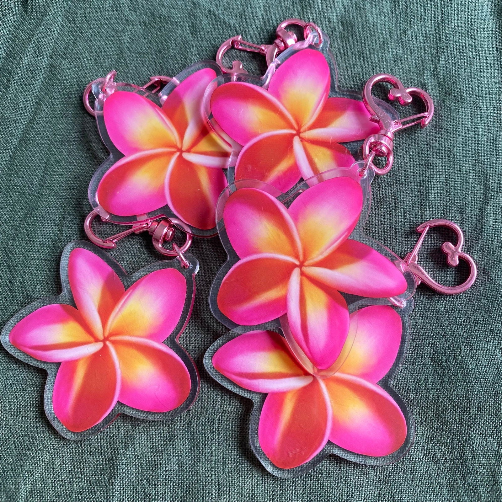 Frangipani Acrylic Keychain Bag Charm - Island Aesthetica