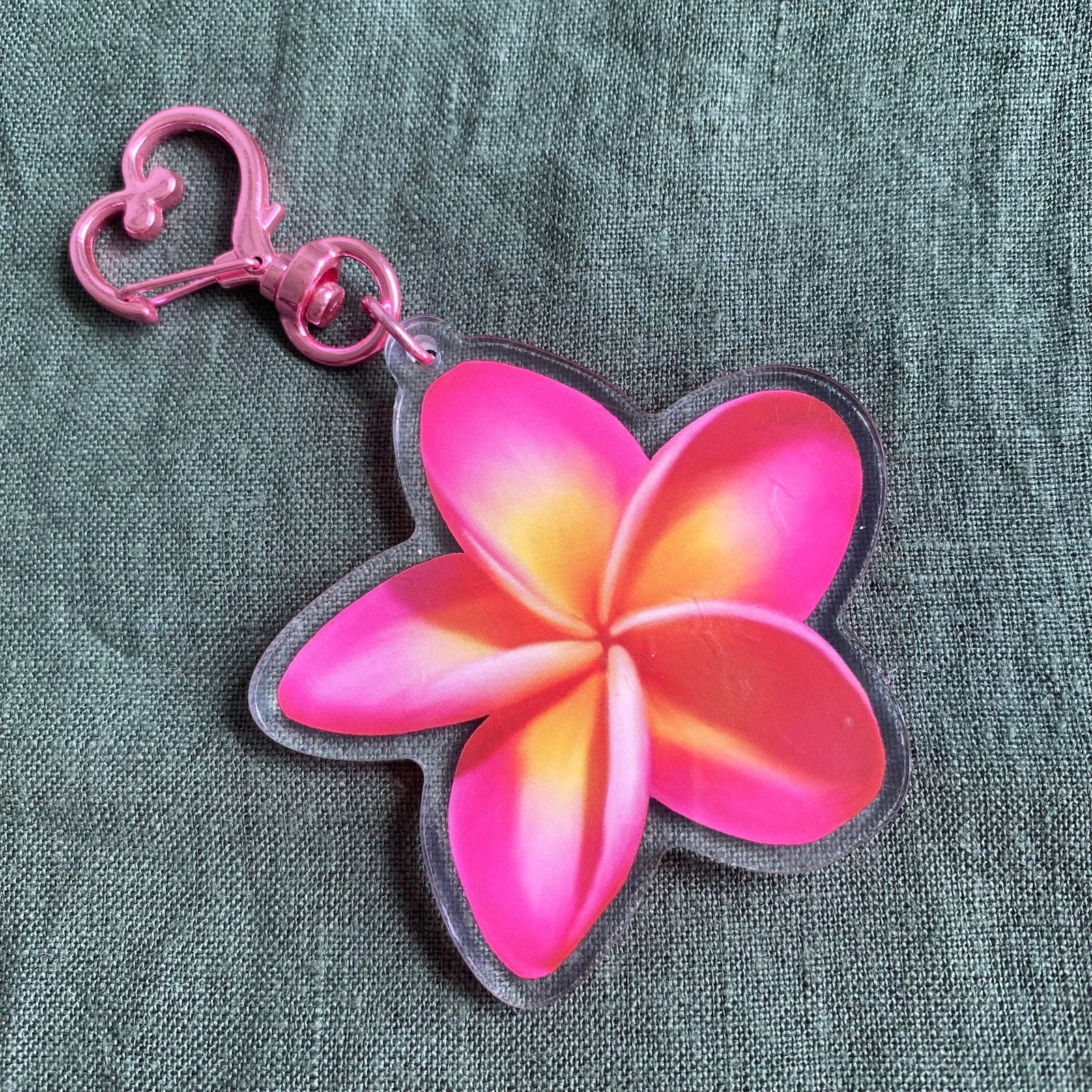 Frangipani Acrylic Keychain Bag Charm - Island Aesthetica