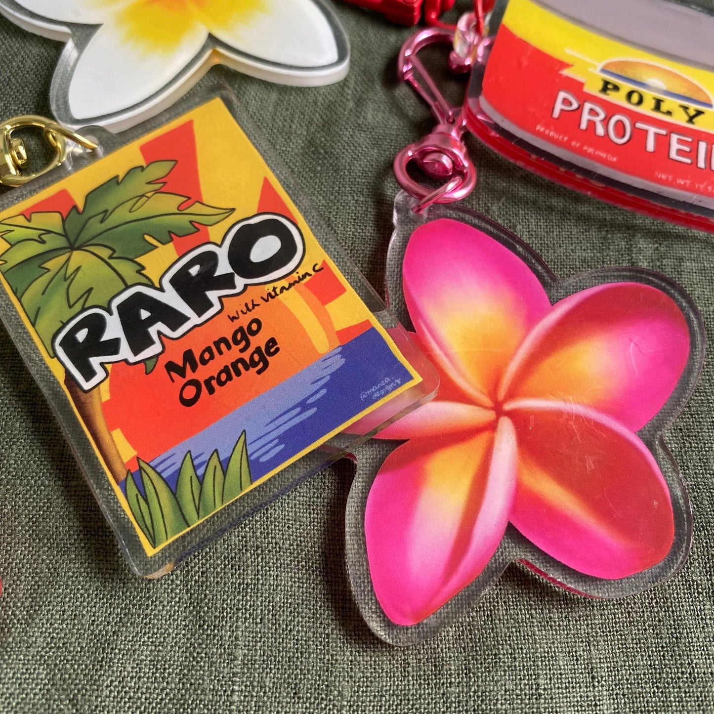 Frangipani Acrylic Keychain Bag Charm - Island Aesthetica