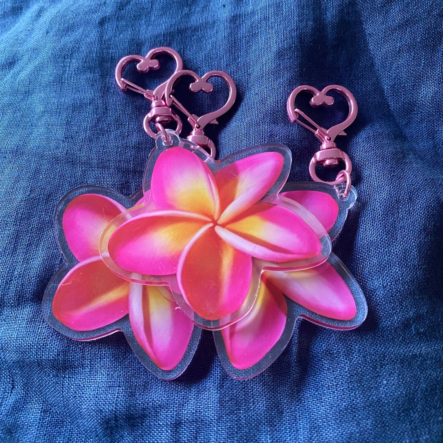 Frangipani Acrylic Keychain Bag Charm - Island Aesthetica
