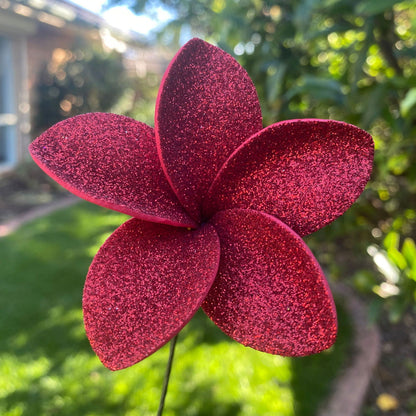 Frangipani Glitter Sei Tropical Hair Flowers 7.5cm Special Occasions Size M - Island Aesthetica