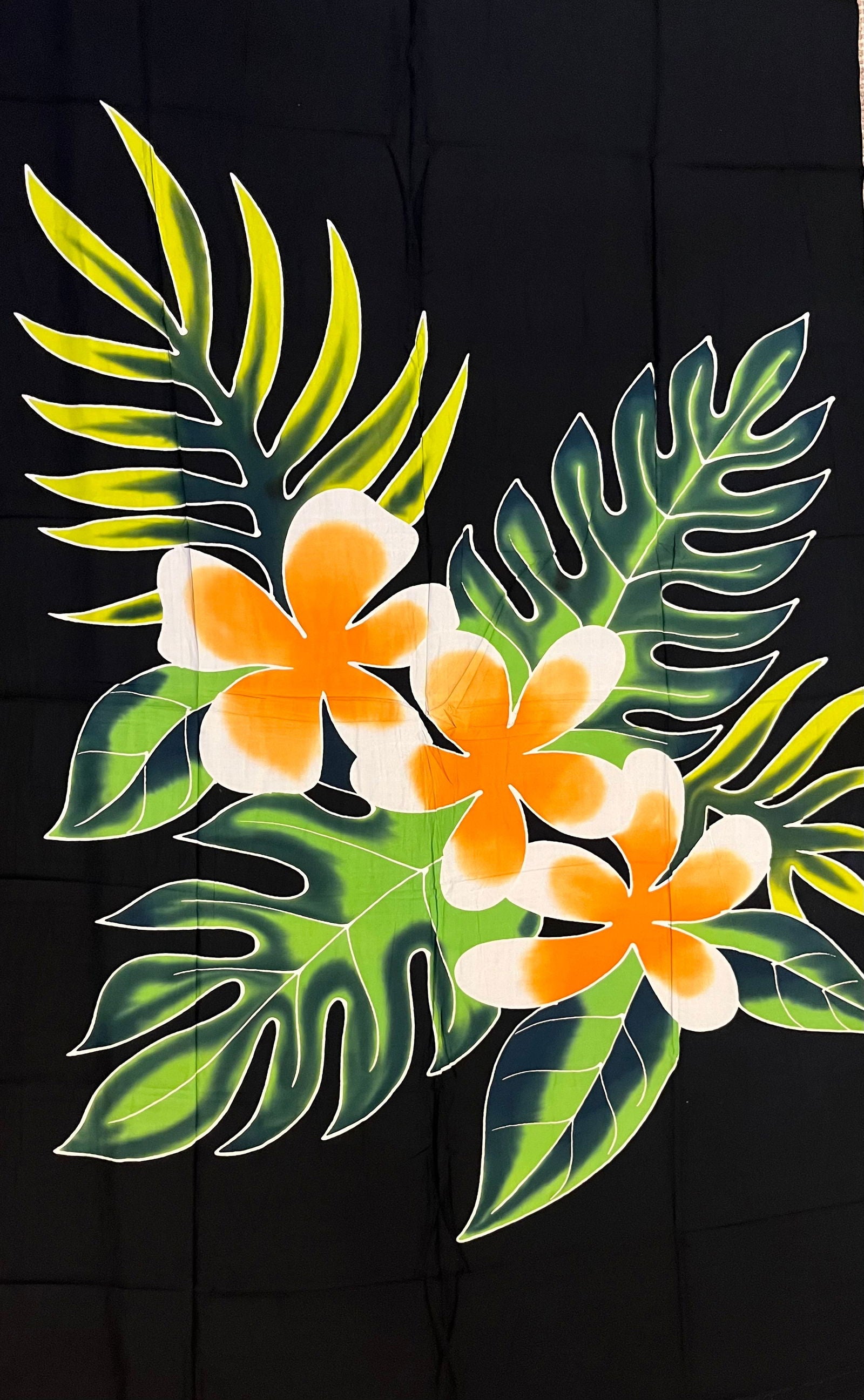 Ie Lavalava Women's Black Pareu Floral Sarong Beach Tropical Cover Up Size M Rayon #product_variant# - Island Aesthetica