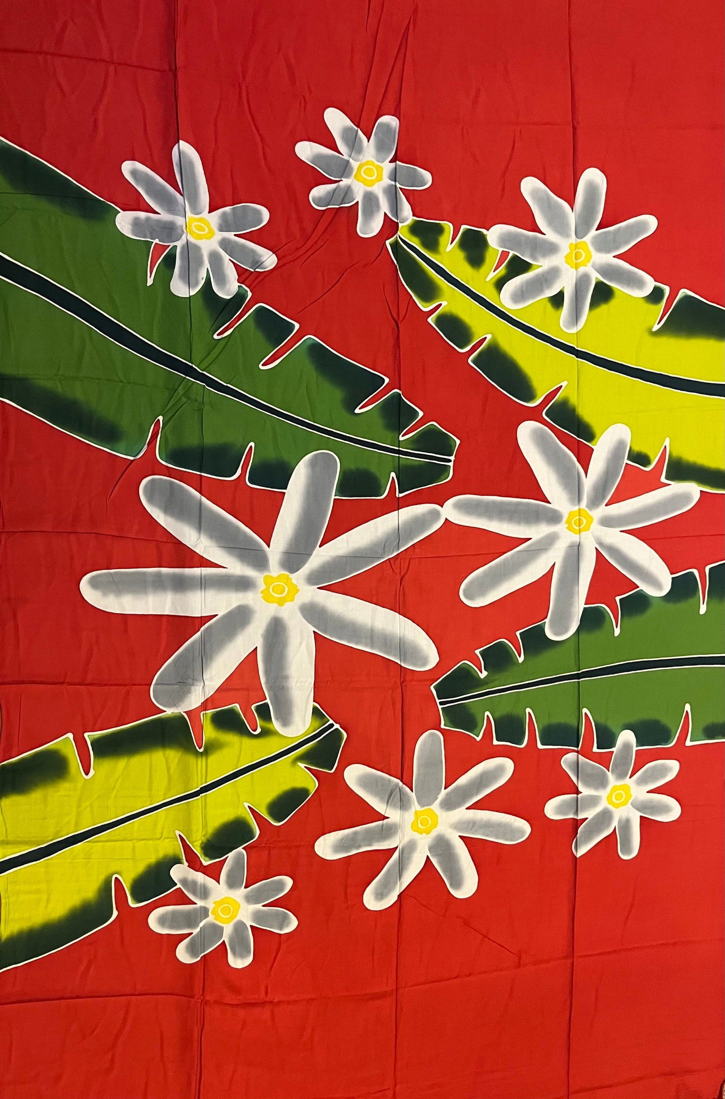 Ie Lavalava Women's Red Pareau Floral Sarong Beach Tropical Cover Up Size M Rayon #product_variant# - Island Aesthetica