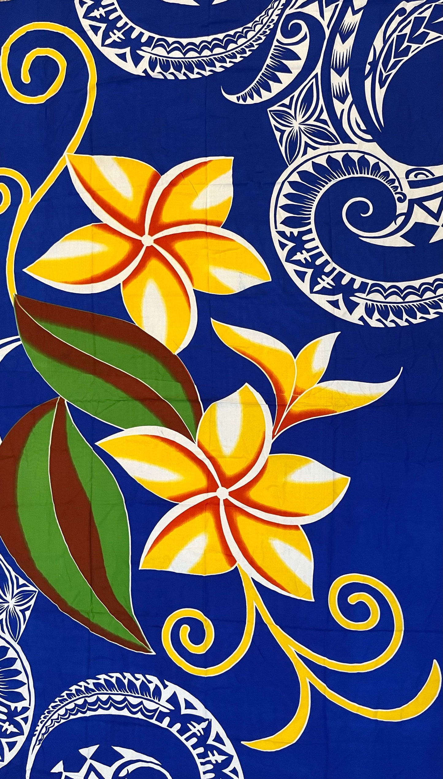 Ink Blue Lavalava Polynesian Women's Floral Sarong Beach Cover Up Size M #product_variant# - Island Aesthetica