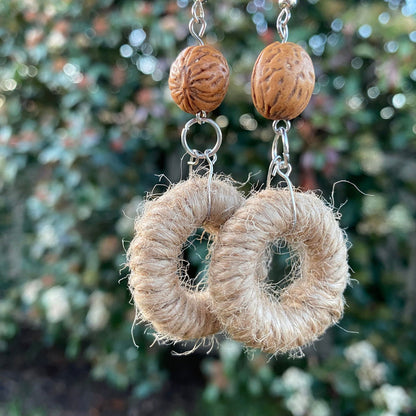 Lanah Jute Woven Rattan Drop Earrings - Island Aesthetica