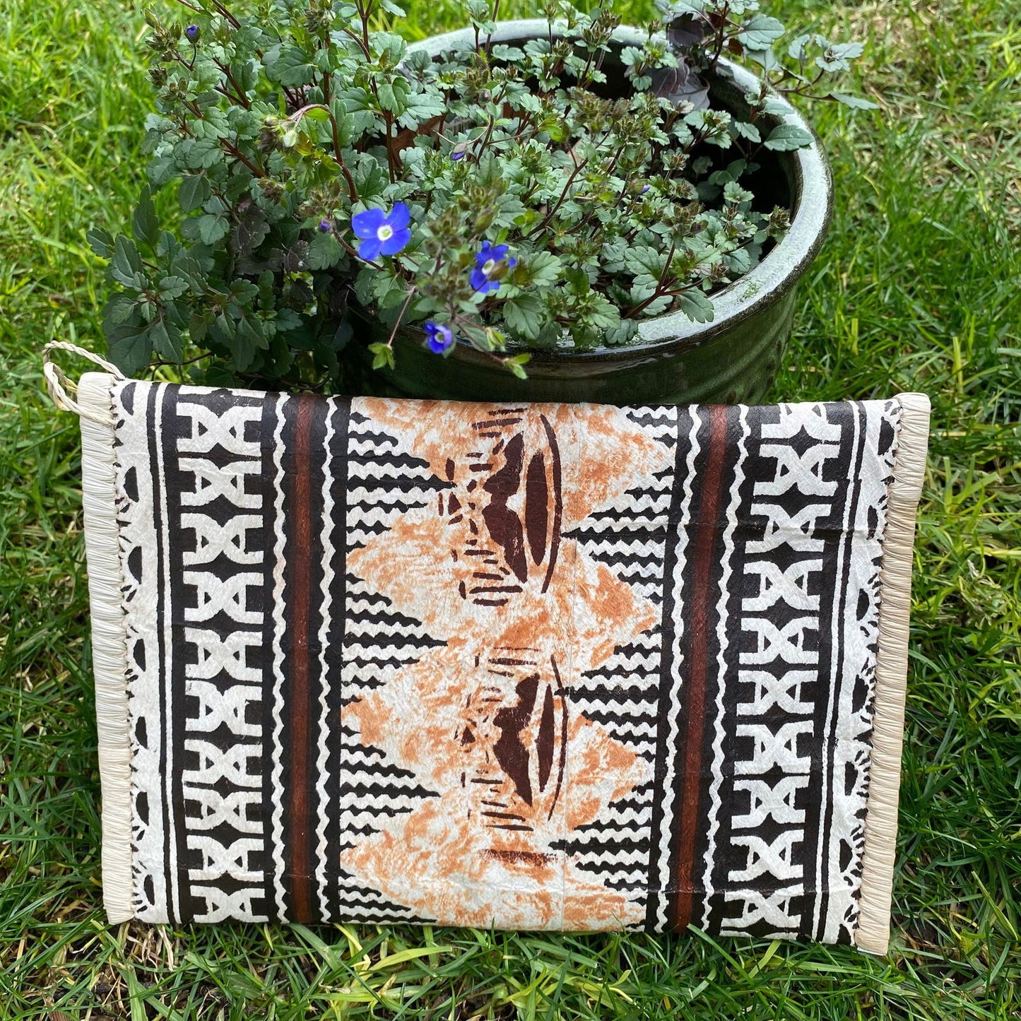 Lautoka Fijian Tapa Print Clutch Island Purse Handbag Laptop Sleeve - Island Aesthetica