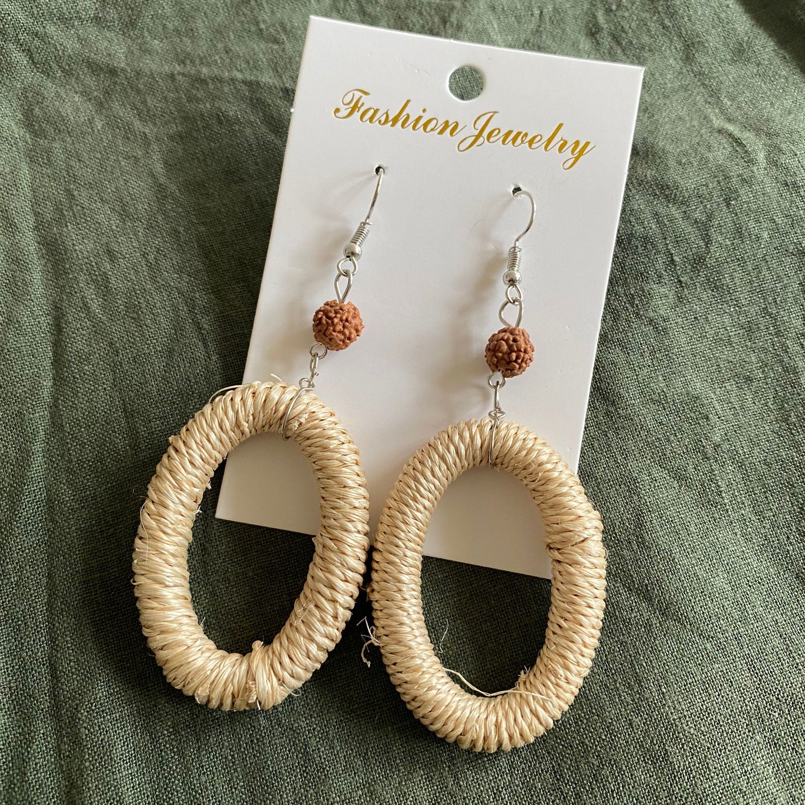 Makani Woven Rattan Drop Earrings - Island Aesthetica