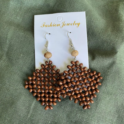 Masina Woven Rattan Drop Earrings - Island Aesthetica