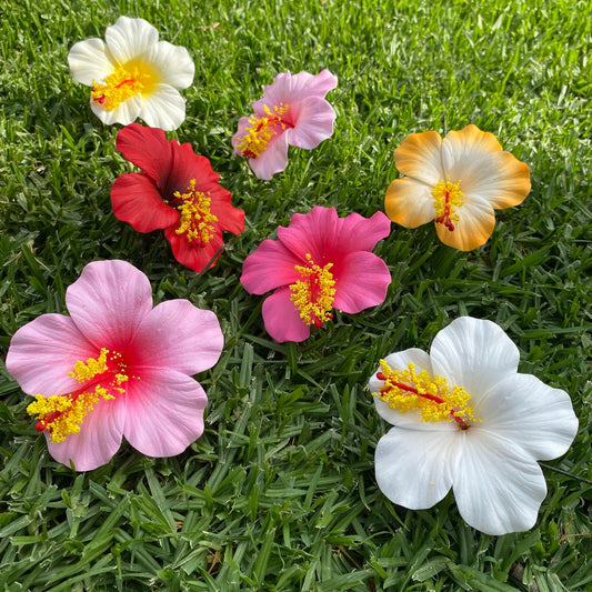 Medium Hibiscus Sei Foam Flowers 8.5cm Aute Pacifika Pua - Island Aesthetica