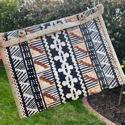 Nadi Fijian Tapa Print Bag Clutch Island Purse Handbag Laptop Sleeve - Island Aesthetica
