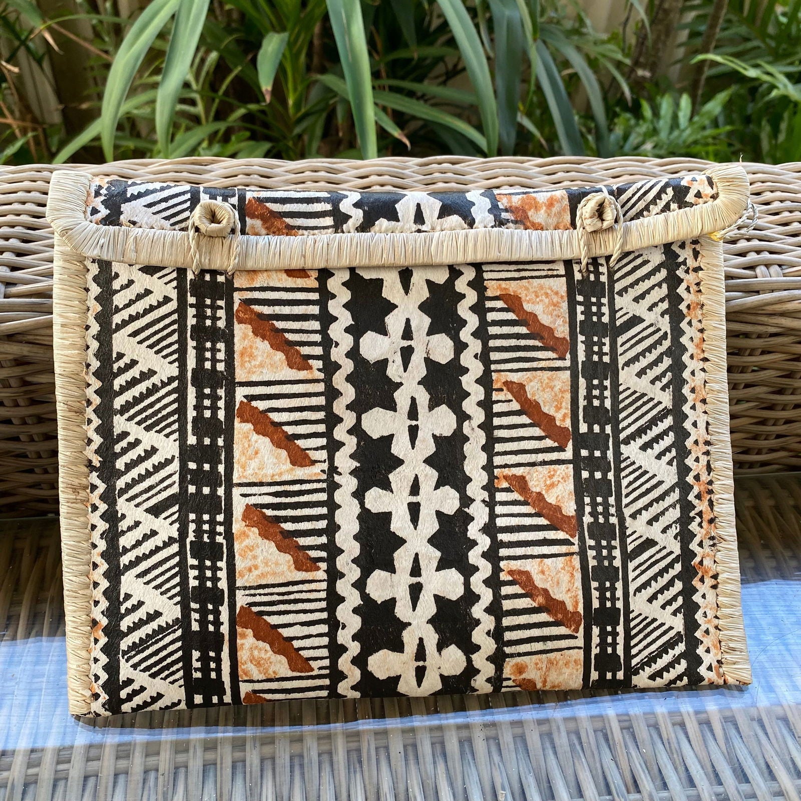 Nadi Fijian Tapa Print Bag Clutch Island Purse Handbag Laptop Sleeve - Island Aesthetica