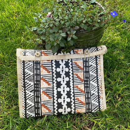 Nadi Fijian Tapa Print Bag Clutch Island Purse Handbag Laptop Sleeve - Island Aesthetica