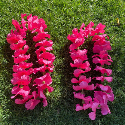 Premium Pink Hibiscus Lei 30cm Hawaiian Luau - Island Aesthetica
