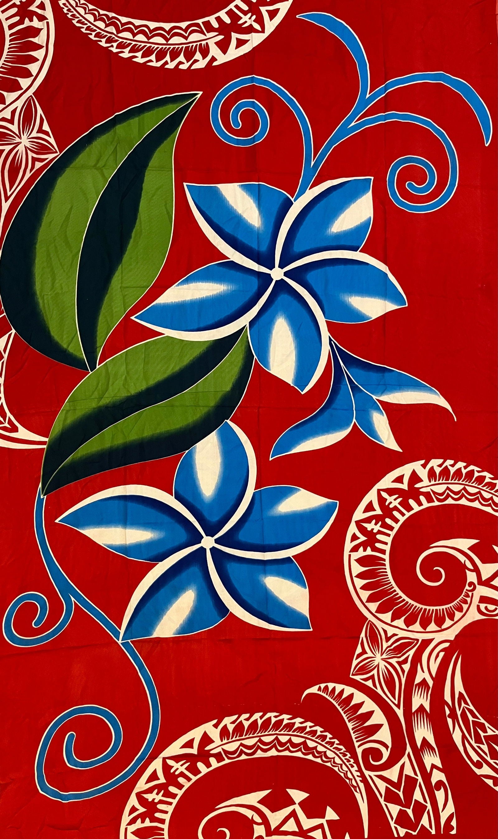 Red Lavalava Polynesian Women's Floral Sarong Beach Cover Up Size M #product_variant# - Island Aesthetica