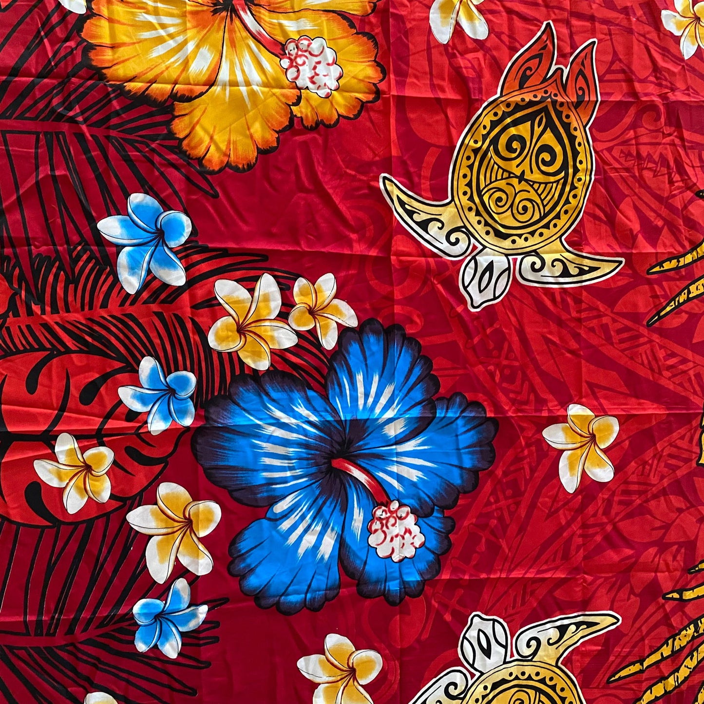 Red Lavalava Polynesian Women's Floral Sarong Beach Cover Up Size M #product_variant# - Island Aesthetica