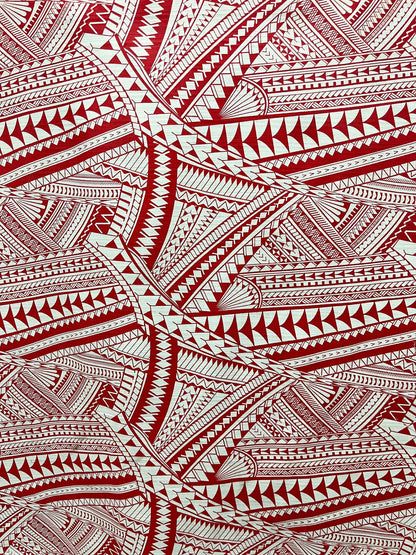 Red & White Print Fabric Material (by the meter) #product_variant# - Island Aesthetica