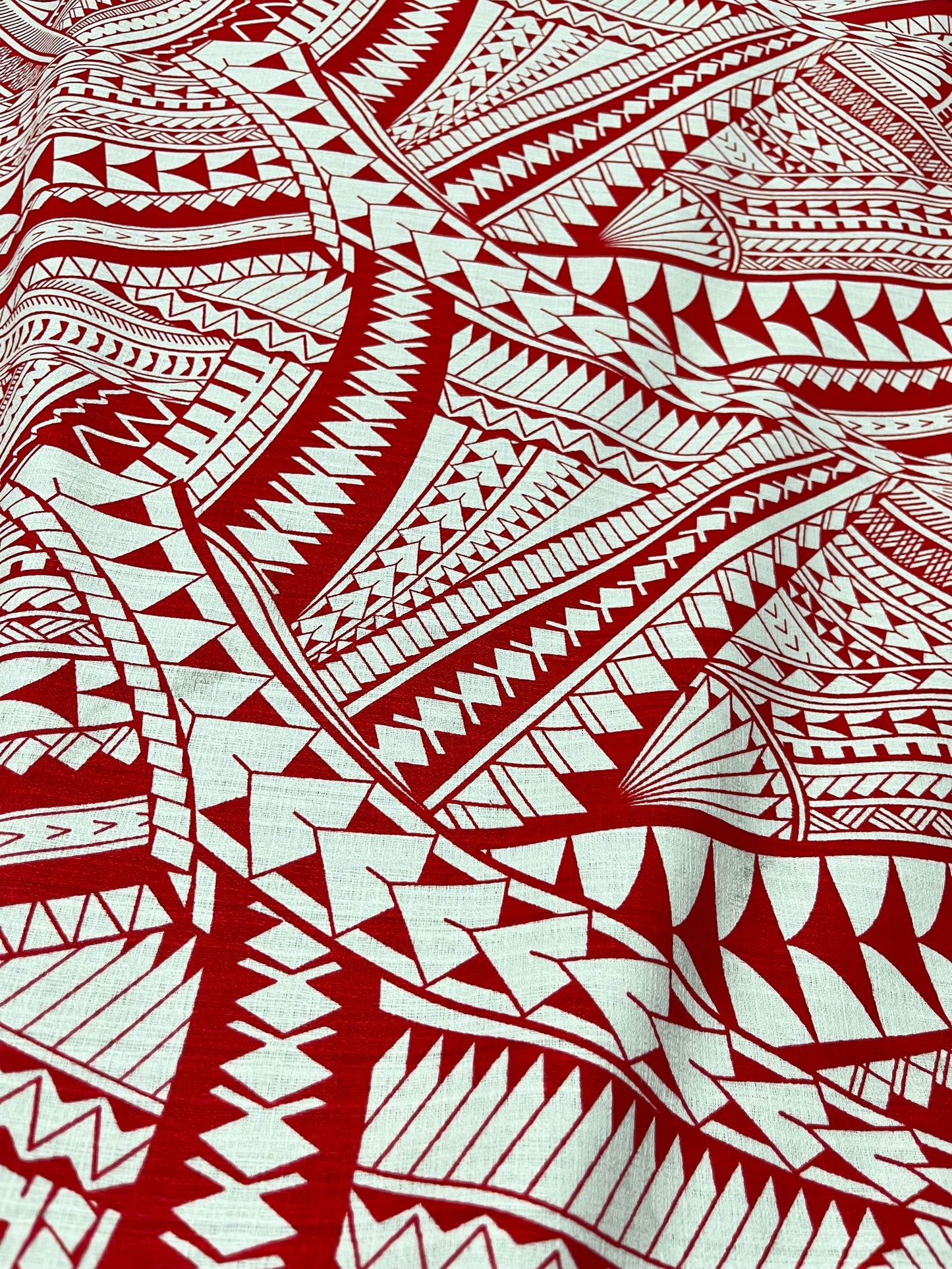 Red & White Print Fabric Material (by the meter) #product_variant# - Island Aesthetica