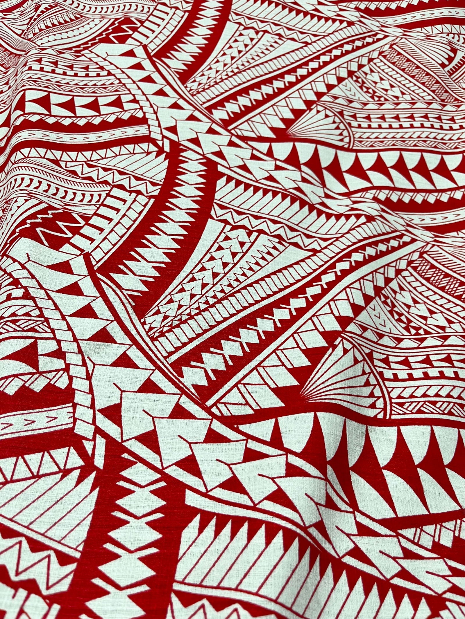 Red & White Print Fabric Material (by the meter) #product_variant# - Island Aesthetica