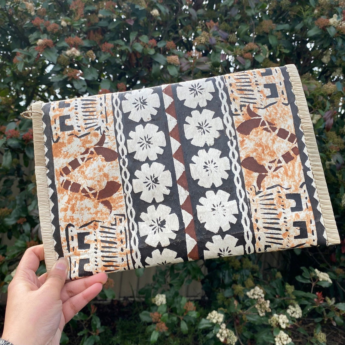 Sigatoka Fijian Tapa Print Bag Clutch Island Purse Handbag Laptop Sleeve - Island Aesthetica